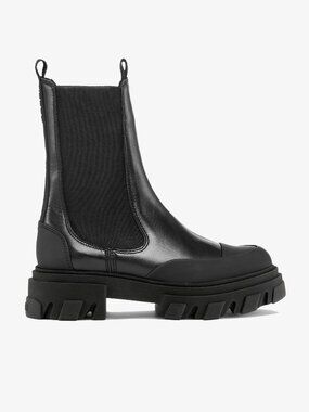 GANNI Mid Chelsea Boots in Black
